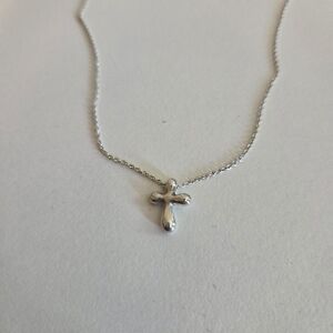 Authentic Tiffany & Co. Elsa Peretti Silver Cross Pendant Necklace